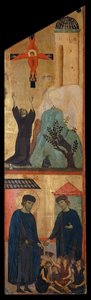 Diptiek van de Zalige Andrea Gallerani: St. Franciscus ontvangt de stigmata en de zalige Gallerani, interieur rechterpaneel, ca. 1270