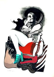 G. C. Riccardi, Senza titolo, 1974, Tinte op Papier, 40x70, Italië