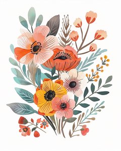 Boheemse bloemen kinderkamer voor botanische posters voor muurkunstprints en canvasprints