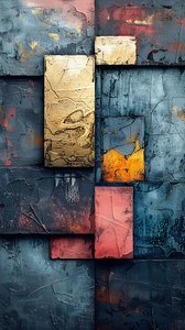 Online muurkunstprints: Geometrische vormen schilderpatroon voor hangende decoratie