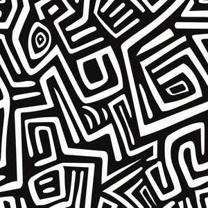 Witte strepen schilderij uit de Salvadoraanse cultuur voor muurkunstprints