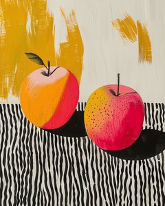 Appel en plant botanische schilderij
