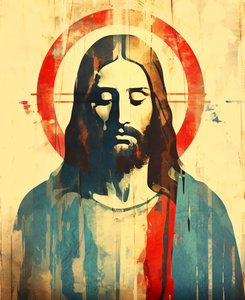 Christelijke religieuze figuur Jezus Christus, boho-stijl
