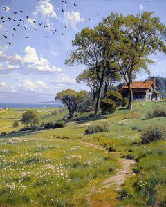 Landschap op een zonnige lentedag, wanddecor  canvas prints door F. Abderrahim
