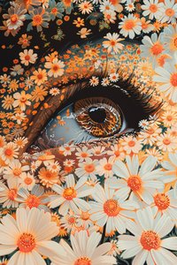 Groene ogen sluiten, bladgoud Robotic Olympus Mons flower power