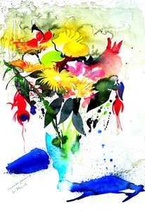 Novemberbloemen II 56x36 door Simon Fletcher