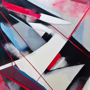 Abstract Splash Creatieve expressie in penseelstreken, canvas kunstdrukken op aanvraag door F. Abderrahim