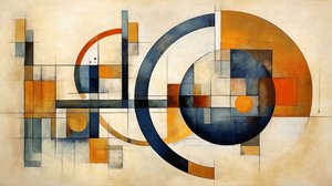 Wiskunde  Geometrie abstract schilderij vormen, online canvas afdrukken op maat