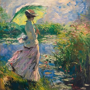 Meisje in jurk in de natuur, Uplifting Scent of Life, 19e eeuw, wall art prints door F. Abderrahim