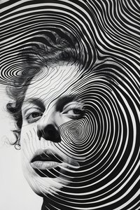 Man in Paranoia vortex, Minimalistische tekening, aangepaste canvasprints door F. Abderrahim