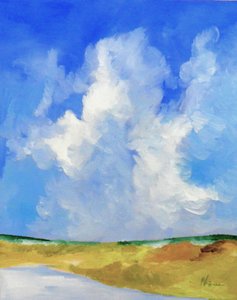 Wolken boven meer door M. Vet