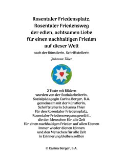 Rosentaler Friedensplatz, Rosentaler Friedensweg – 2 teksten met foto