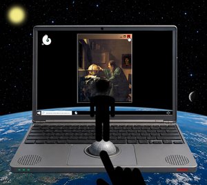 Sinds Copernicus rolt de mens vanuit het centrum naar X (uit de serie Windows) door Alexander Eibach