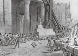 Fenicische ambachtslieden bouwen een tempel voor Salomo