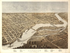 Appleton, Outagamie County, Wisconsin 1867. LOC 73694533 door A.; Chicago Lithographing Co. Ruger