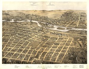 Aurora, Illinois 1867. LOC 73693341 door A.; Chicago Lithographing Co. Ruger