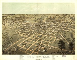 Belleville, St. Clair Co, Illinois 1867. LOC 73693343 door A.; Chicago Lithographing Co. Ruger
