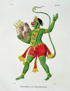 Hanuman, gegraveerd door de Racinet