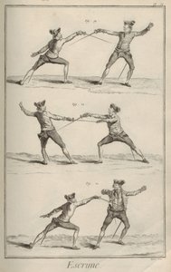 Schermen. Uit Encyclopédie door Denis Diderot en Jean Le Rond d
