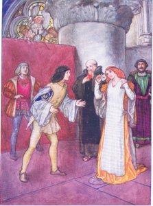 Toen ze haar masker afdeed, bleek de onbekende dame geen nicht te zijn (zoals werd gepresenteerd) door de dame heldin zelf (Veel Gedoe om Niets), uit 