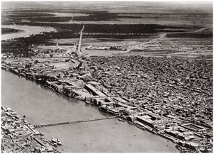 Bagdad vanuit een vliegtuig, Irak, 1925