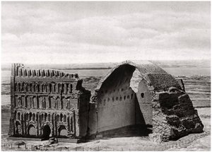 De Taq-i Kisra vanuit de lucht, Ctesiphon, Irak, 1925 door A. Kerim