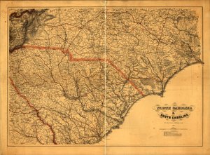 633.600. LC Civil War Maps (2e ed.), 305a.4 Algemene kaart. Autoriteiten gebruikt bij het maken van de kaart staan onder de titel vermeld. Statenamen, grenzen en spoorwegen zijn in rood overgedrukt. Beschrijving afgeleid van gepubliceerde bibliografie. Ook