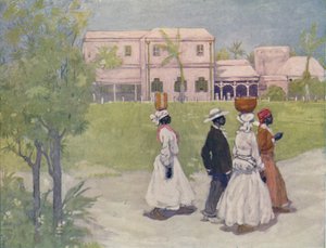 Zwarte gaat aan het werk, Barbados, 1916 door A. S. Forrest