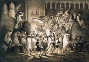 Delhi: Stoet en Gevolg van de Grote Mogol, gepubliceerd 1858 door A. Soltykoff