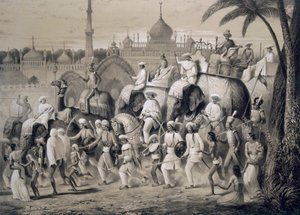 Lucknow, de hoofdstraat, uit 