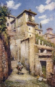 Granada, een straat in de Albaicin door A. Trevor Haddon