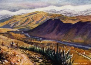 Granada, Uitzicht op de Sierra Nevada en rivier Genil door A. Trevor Haddon