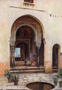 Het Alhambra, Hof van de Mexuar, Westgevel door A. Trevor Haddon