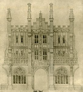 Architecturale tekening: Oostgevel, 1833-1834, 1906 door A. W. N. Pugin