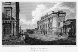 Bank of England, City of London, 1805 door A Warren