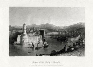 Ingang van de haven van Marseille, Frankrijk, 1875 door A. Willmore