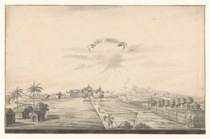 Gezicht op het fort van Salatiga door A. de Nelly (possibly)
