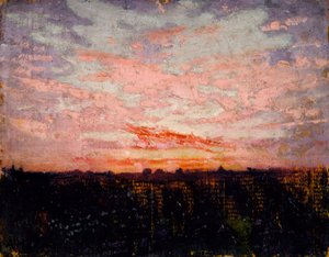 Zonsopgang of zonsondergang, studie voor boek, Concealing Coloration in the Animal Kingdom door Abbott Handerson Thayer