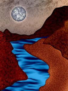 Moonlit Canyon River door Abdona Joseph