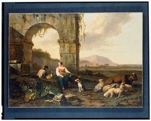 Italiaans landschap met herders