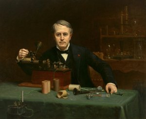Thomas Alva Edison (1847-1931) door Abraham Archibald Anderson