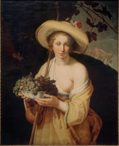 Herderin met Druiven door Abraham Bloemaert