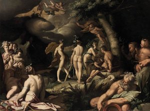 Het oordeel van Parijs door Abraham Bloemaert