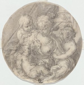 De Madonna met het Christuskind, met de jonge Johannes de Doper en een ander kind (Caritas)