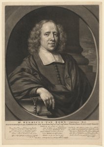 De heer Henricus van Born door Abraham Blooteling, after Nicolaes Maes