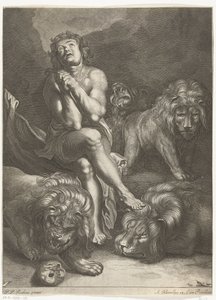 Daniël in de leeuwenkuil door Abraham Bloteling