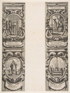 Almanak voor 1639: Lodewijk XIII en Anna van Oostenrijk die het koninkrijk en de erfgenaam toevertrouwen