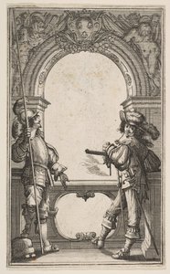 Frontispice voor Les Gardes Françaises, 1632 door Abraham Bosse