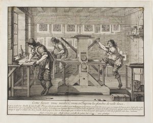 De etspers - De drukkerij door Abraham Bosse