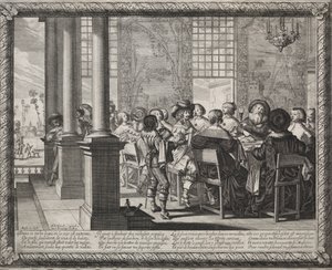 De Verloren Zoon: Het Feest ter Ere van de Terugkeer van de Verloren Zoon door Abraham Bosse
